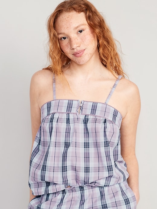 Image number 1 showing, Striped Smocked Pajama Cami Swing Top