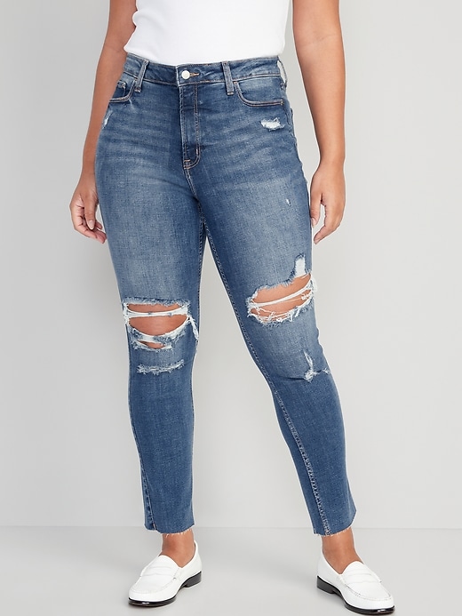 Image number 5 showing, Extra High-Waisted Rockstar 360° Stretch Super-Skinny Ripped Jeans