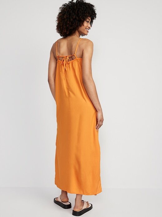 sachin and babi light blue dress How to Sew Long Halter neck Backless Summer dress with Vintage Fabric main image 1