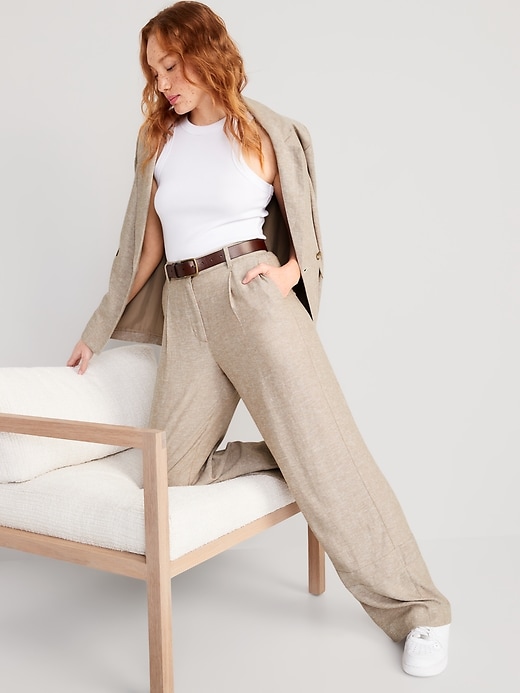 Image number 3 showing, Extra High-Waisted Taylor Wide-Leg Trouser Pants