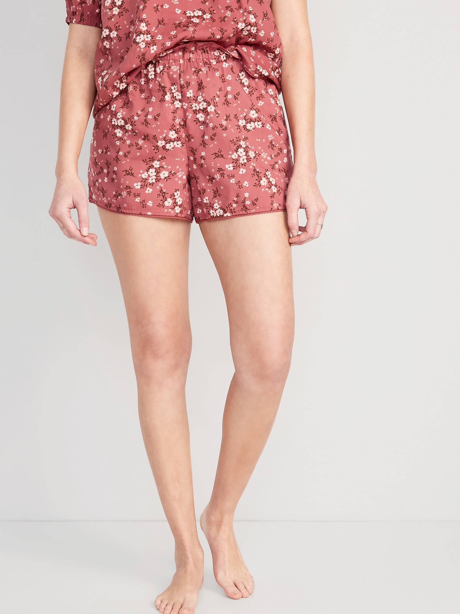 Old Navy High Waisted Floral Pajama Shorts 3 Inch Inseam Mall Of America®