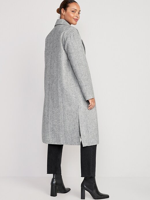 Image number 6 showing, Long Slouchy Double-Breasted Coat for Women
