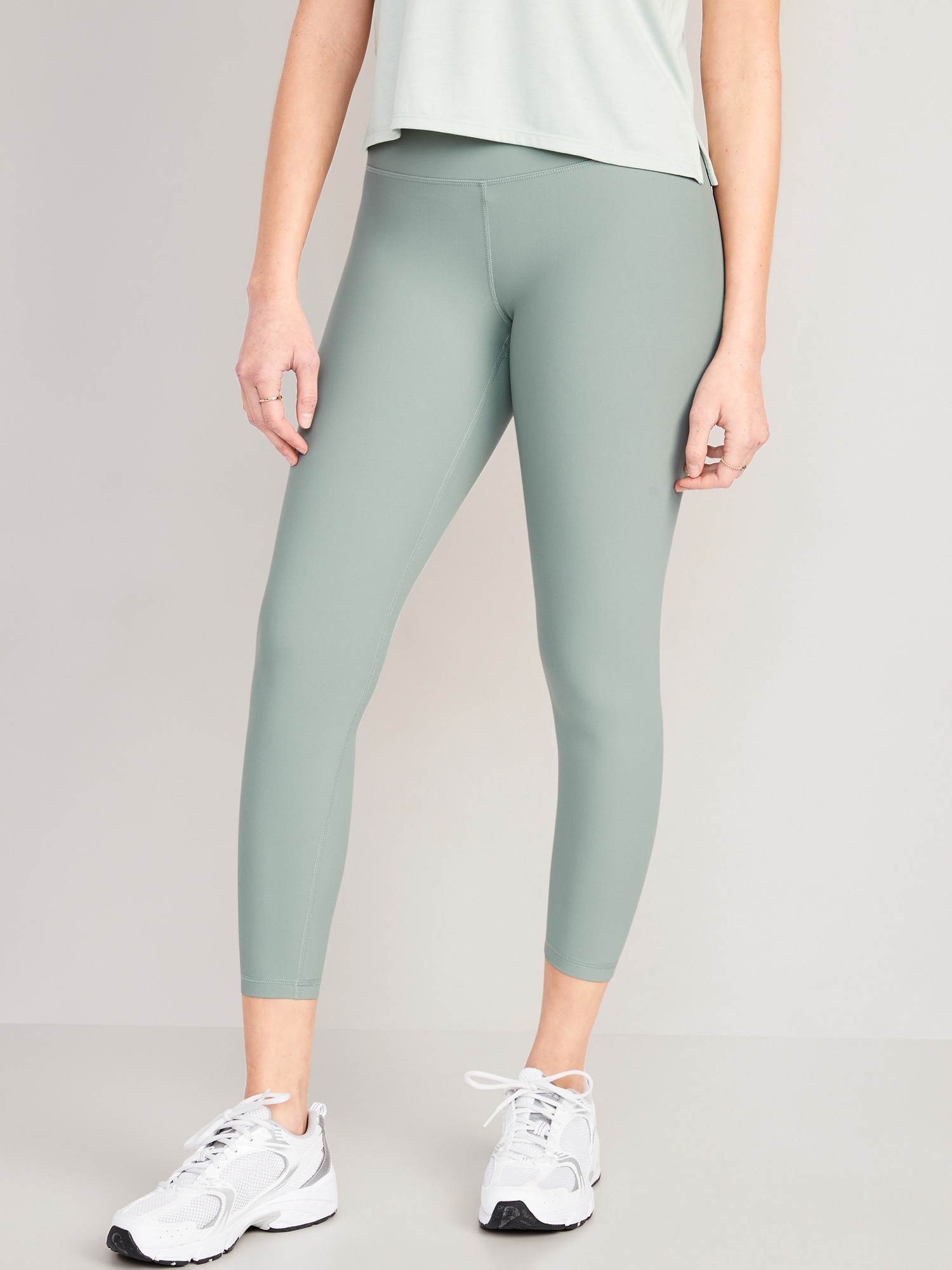 Old Navy High-Waisted PowerSoft 7/8-Length Leggings for Women green. 1