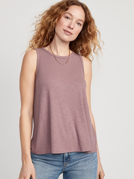 Old Navy Luxe Rib-Knit Swing Tank Top for Women. 1