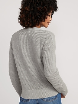 Lightweight Shaker-Stitch Cardigan Sweater