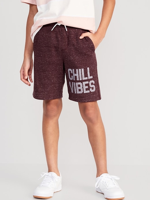 View large product image 1 of 11. Flat-Front Fleece Jogger Shorts for Boys (At Knee)