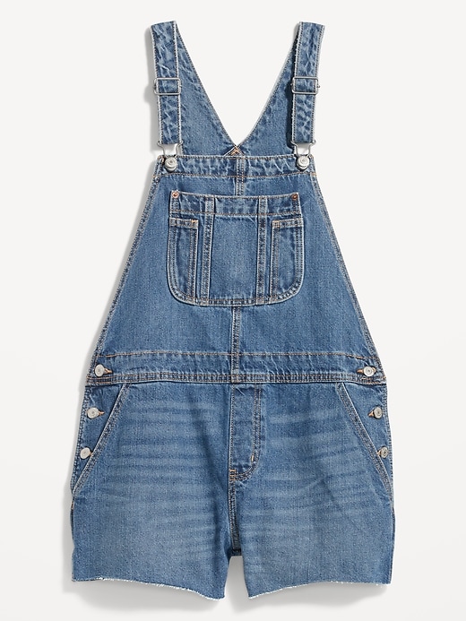Image number 4 showing, Baggy Cut-Off Jean Shortalls -- 3-inch inseam