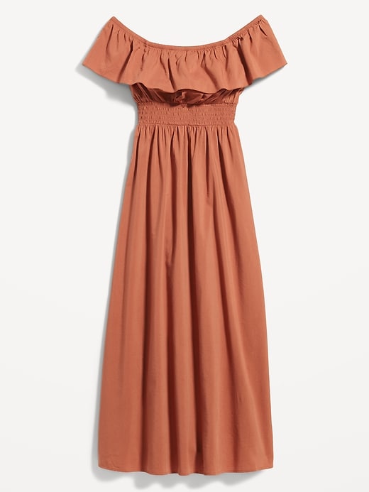 Image number 4 showing, Waist-Defined Ruffled Off-The-Shoulder Smocked Maxi Dress