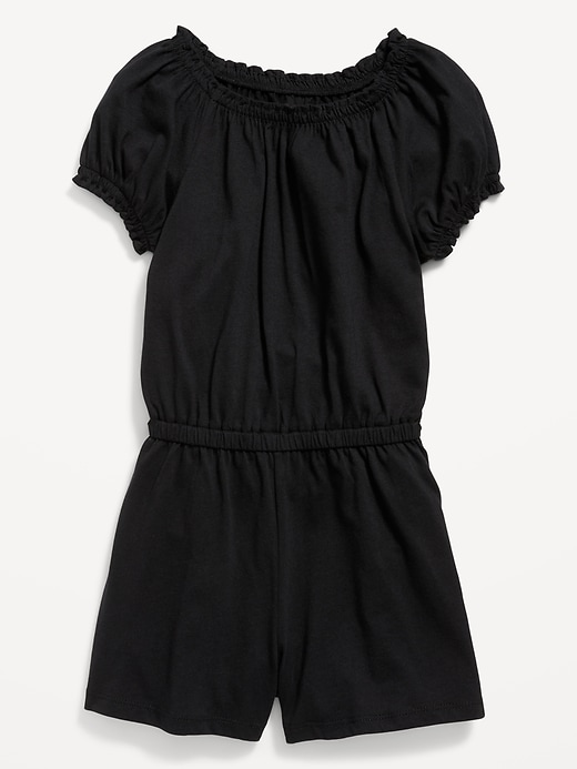 Puff-Sleeve Jersey-Knit Romper for Girls | Old Navy