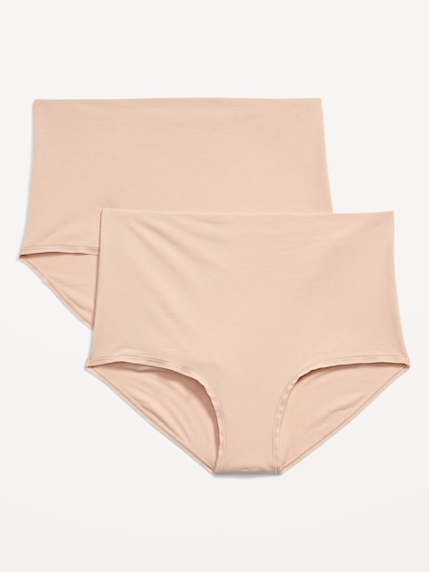 Maternity 2-Pack Rollover-Waist Brief Underwear - Frappe