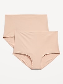 Image number 1 showing, Maternity 2-Pack Rollover-Waist Brief Underwear