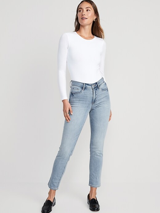 Image number 3 showing, High-Waisted Power Slim Straight Jeans For Women