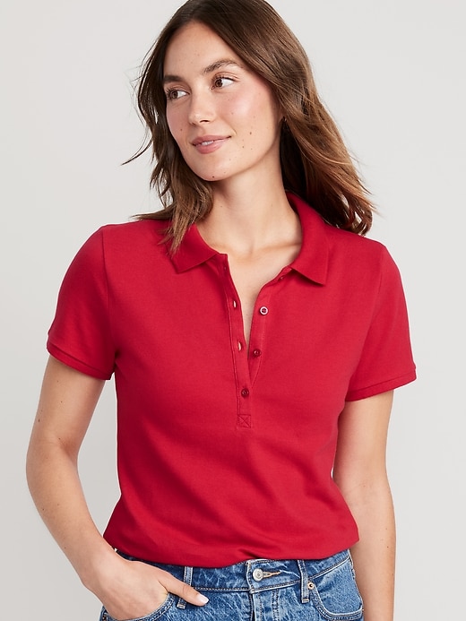 Image number 1 showing, Uniform Pique Polo Shirt for Women