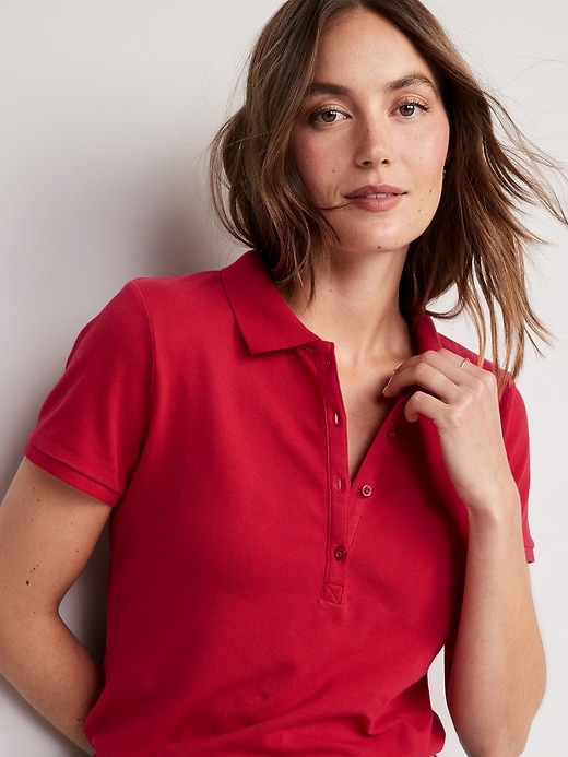 Image number 3 showing, Uniform Pique Polo Shirt for Women