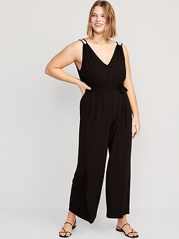 Sleeveless Double-Strap Ankle-Length Jumpsuit