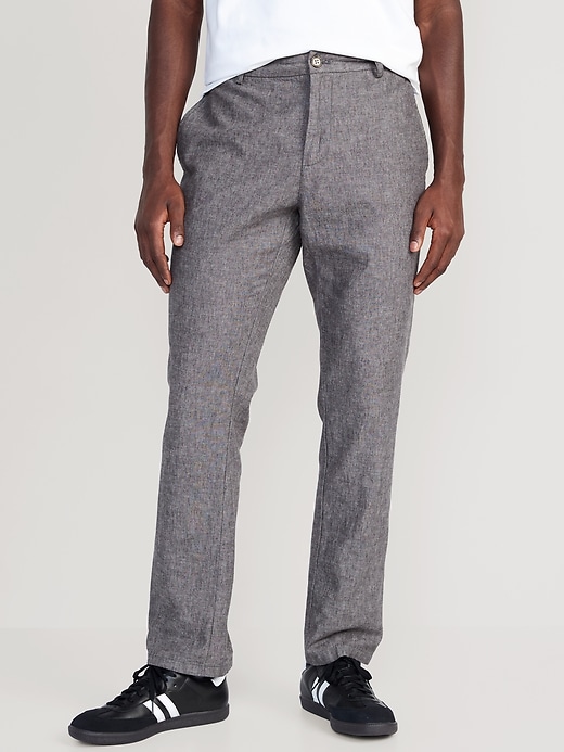 View large product image 1 of 3. Slim Rotation Linen-Blend Chino Pants