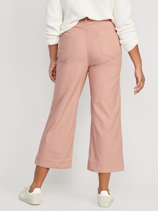 Image number 6 showing, High-Waisted Wide-Leg Cropped Chino Pants