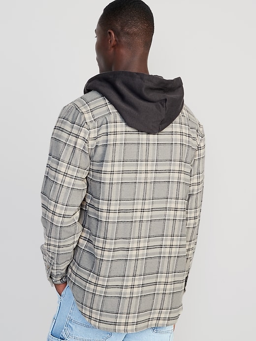 Image number 2 showing, Hooded Soft-Brushed Flannel Shirt