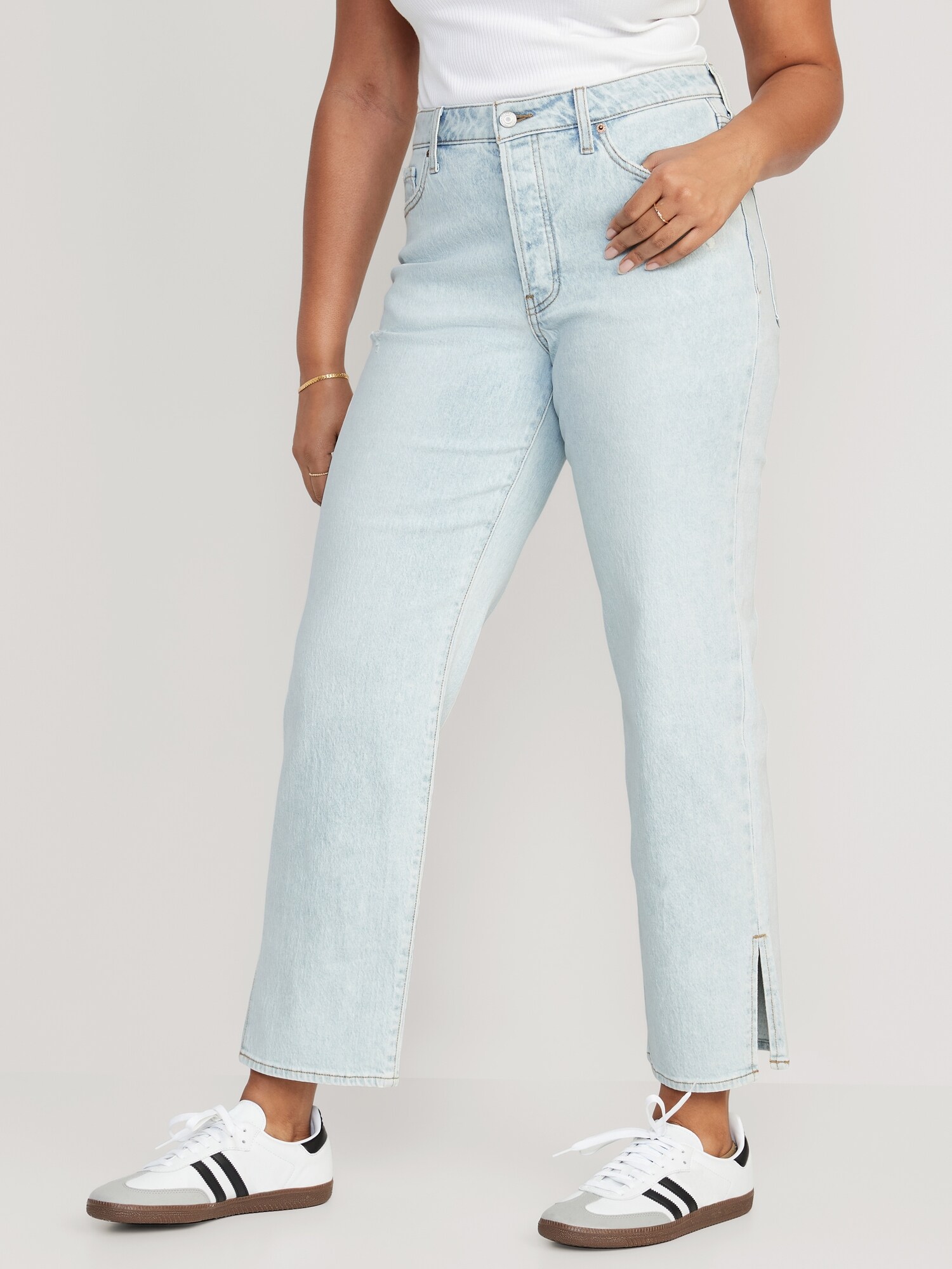 Old Navy Button-Fly Boot-Cut Side-Slit Jeans