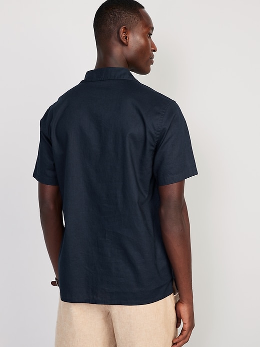 Image number 2 showing, Short-Sleeve Linen-Blend Camp Shirt