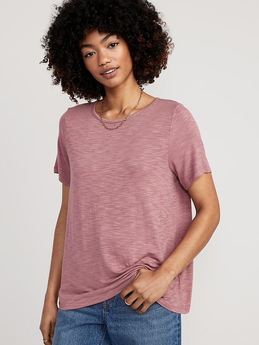 Luxe Slub-Knit T-Shirt for Women | Old Navy