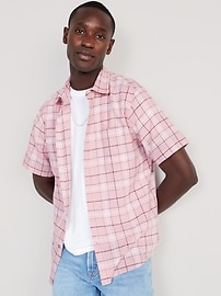 Regular-Fit Everyday Short-Sleeve Linen-Blend Shirt