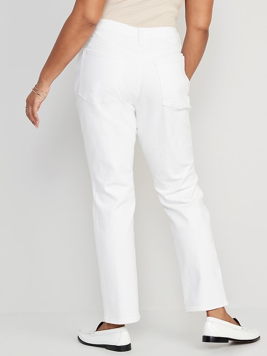 Image number 6 showing, High-Waisted OG Straight White-Wash Ripped Jeans