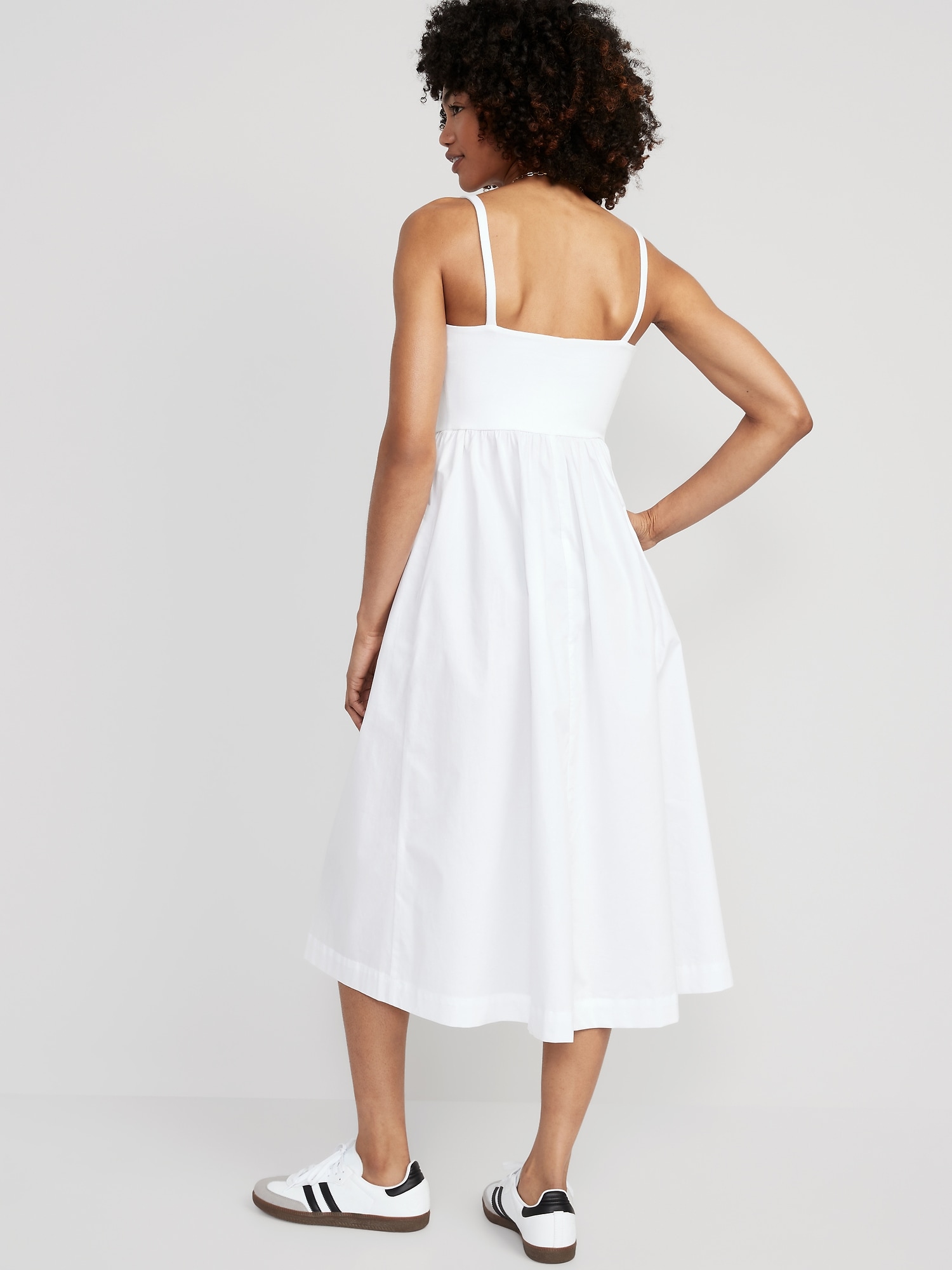 Fit & Flare Combination Midi Cami Dress for Women | Old Navy