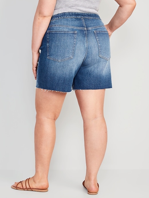 Image number 8 showing, Mid-Rise OG Loose Jean Cut-Off Shorts for Women -- 7-inch inseam