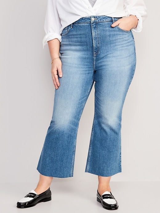Image number 7 showing, Higher High-Waisted Cropped Cut-Off Flare Jeans