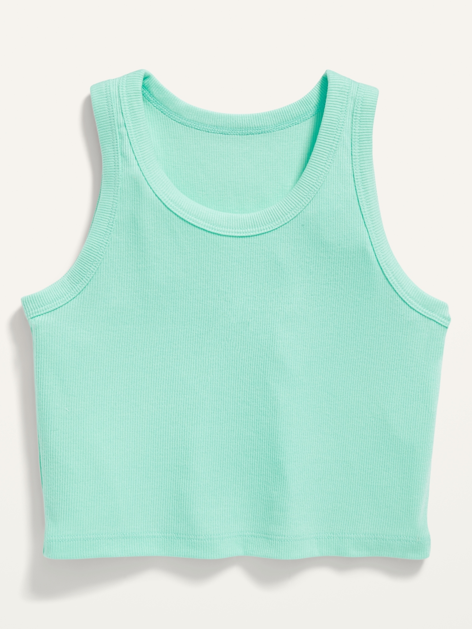 Old Navy Cropped UltraLite Rib-Knit Performance Tank for Girls green. 1