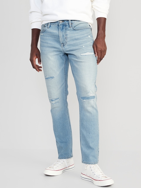 Slim Built-In Flex Ripped Jeans - Ripped Light Wash