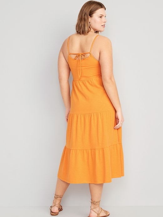 Image number 6 showing, Tie-Back Tiered Midi Cami Swing Dress