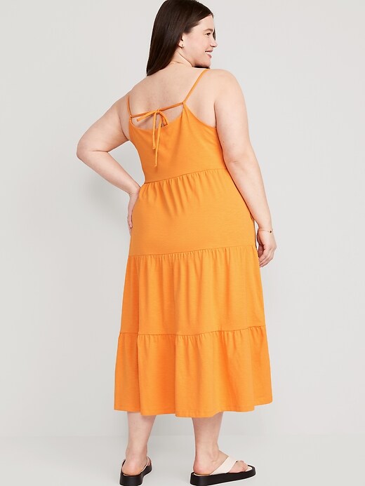 Image number 8 showing, Tie-Back Tiered Midi Cami Swing Dress