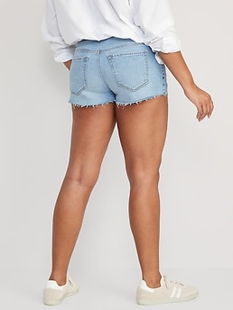 Low-Rise OG Straight Ripped Super-Short Jean Shorts – 1.5-inch