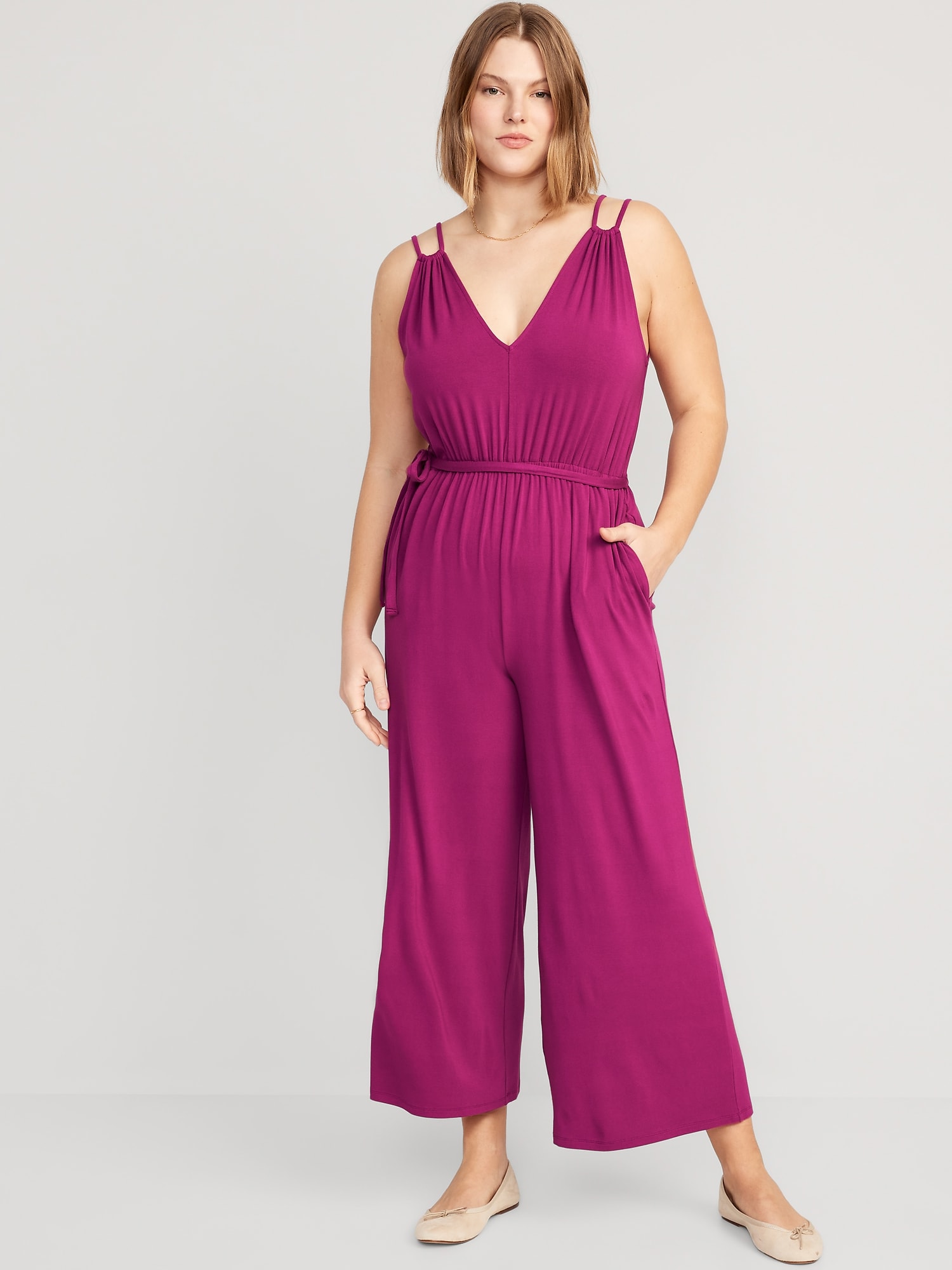 Sleeveless Double-Strap Ankle-Length Jumpsuit for Women | Old Navy