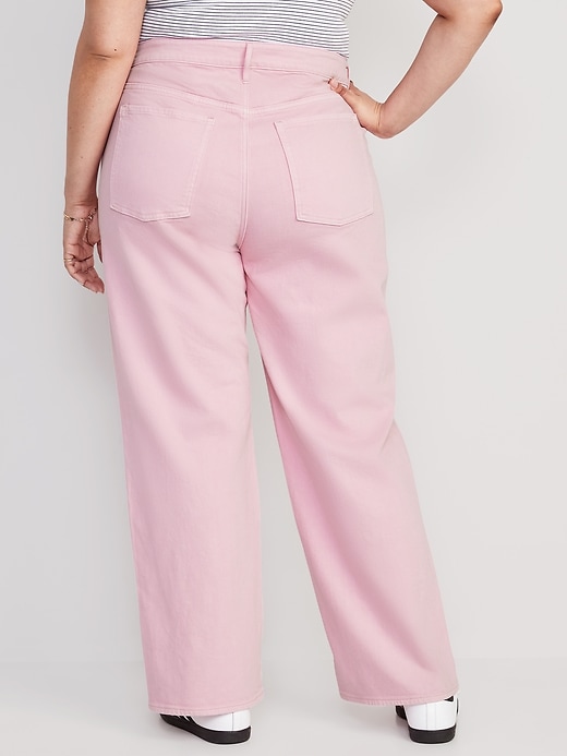 Image number 8 showing, Extra High-Waisted Pop-Color Wide-Leg Jeans