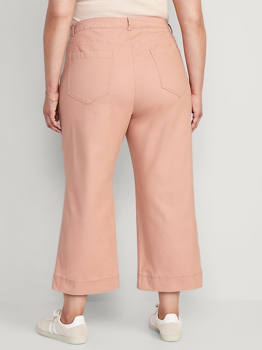 Image number 8 showing, High-Waisted Wide-Leg Cropped Chino Pants