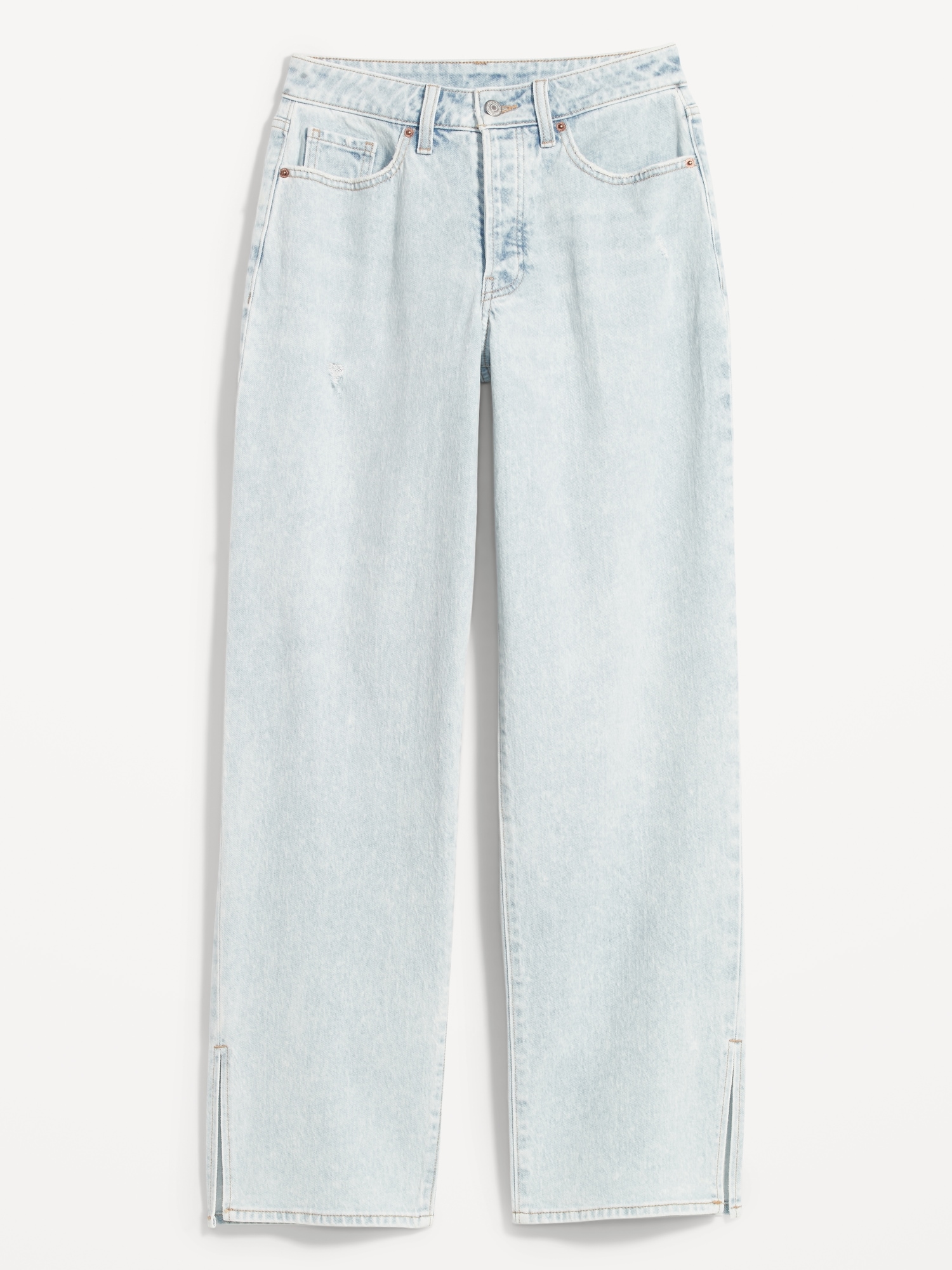 Curvy Button-Fly High-Waisted OG Loose Side-Split Jeans for Women | Old ...