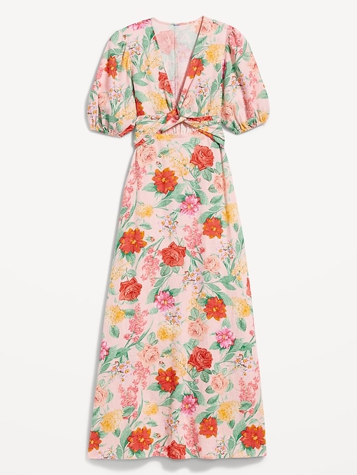 Image number 4 showing, Fit & Flare Linen-Blend Maxi Dress