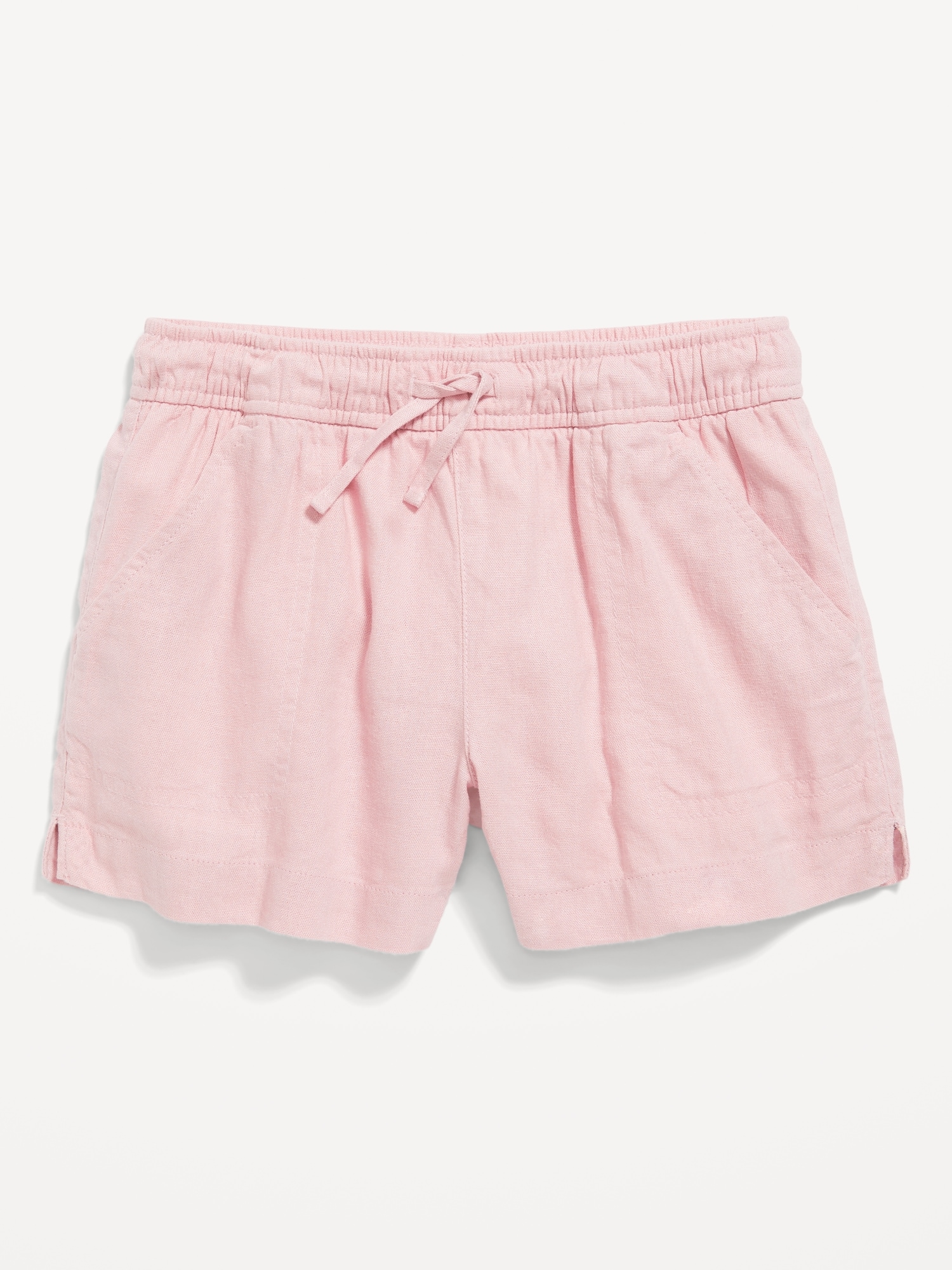 Old Navy Linen-Blend Drawstring Shorts for Girls pink. 1