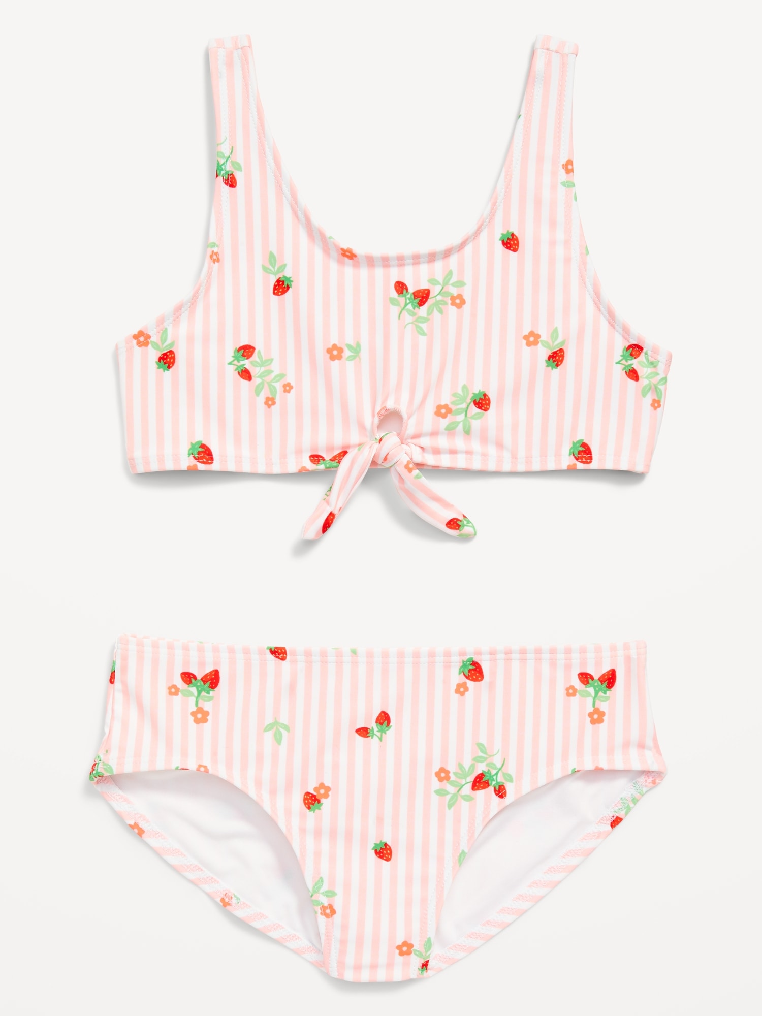 Old Navy Tie-Front Bikini Swim Set for Girls pink. 1