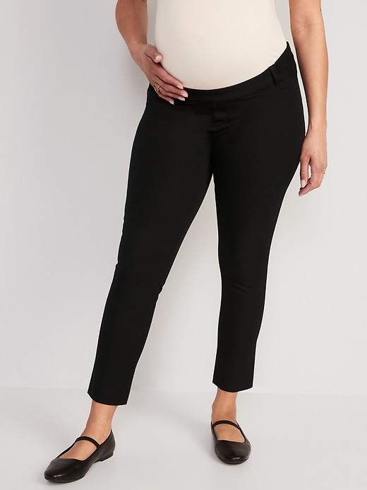 Image number 1 showing, Maternity Side-Panel Pixie Ankle Pants