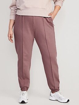 High-Waisted Dynamic Fleece Pintucked Sweatpants