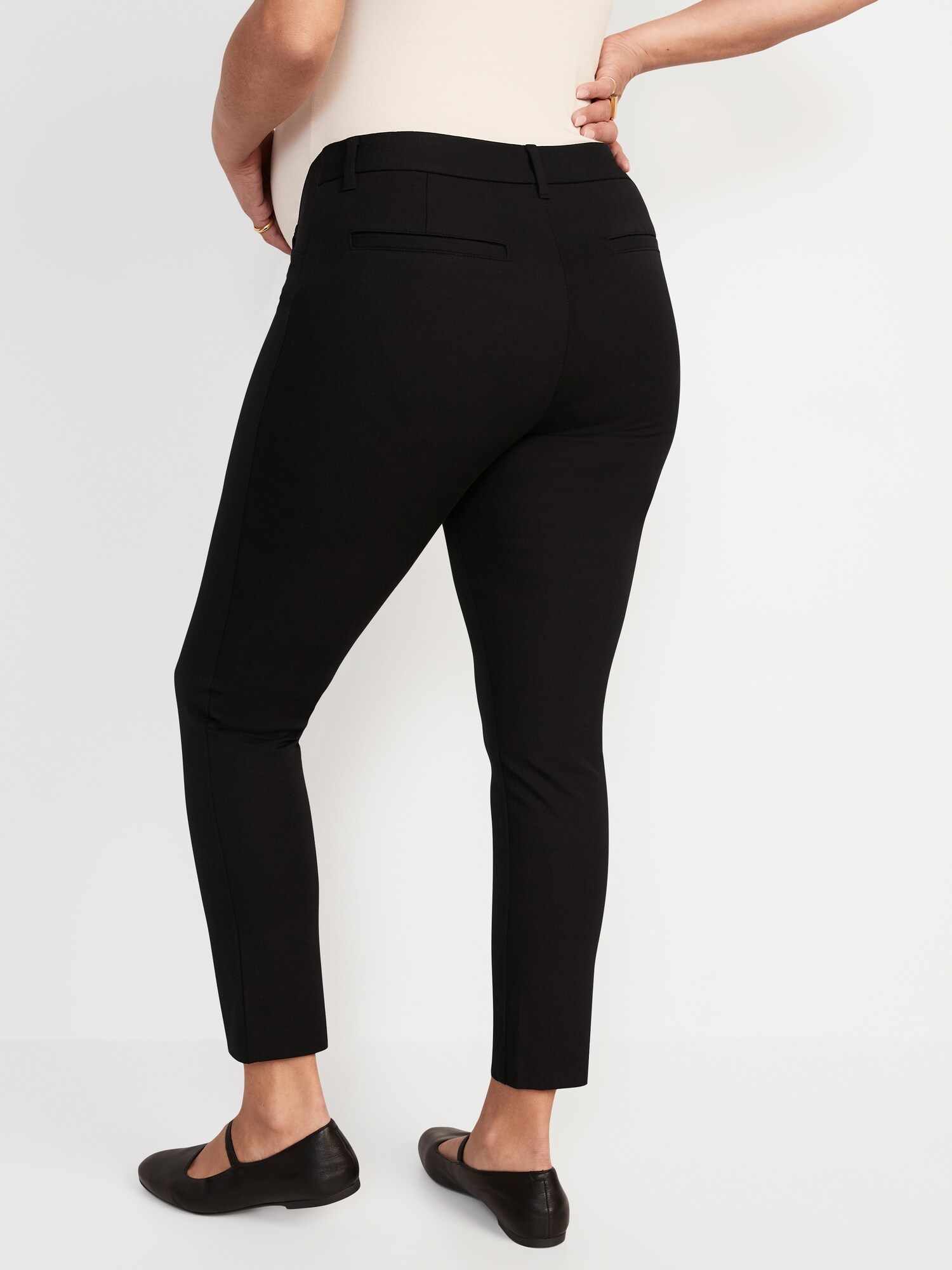 Женские брюки Old Navy Maternity Side-Panel Pixie Ankle, цвет: Чёрный — фото 2
