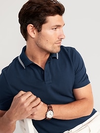 View large product image 3 of 4. Tipped-Collar Classic Fit Pique Polo