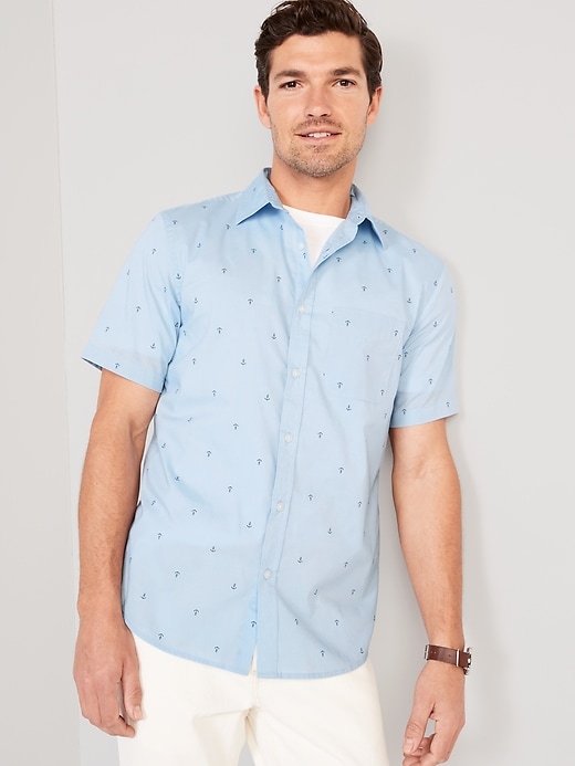 View large product image 1 of 1. Regular Fit Built-In Flex Everyday Poplin Shirt