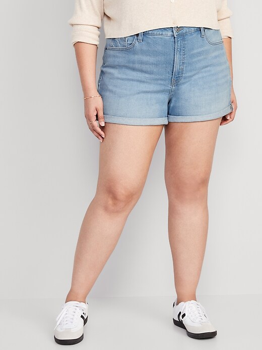 Image number 7 showing, High-Waisted OG Straight Jean Shorts -- 3-inch inseam
