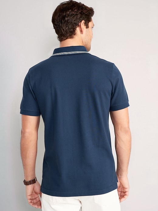 View large product image 2 of 4. Tipped-Collar Classic Fit Pique Polo