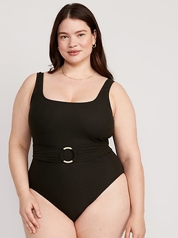 Belted Crochet One-Piece Swimsuit | Old Navy